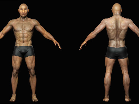 Realistic African American Man G1 3Dモデル