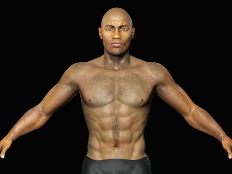Realistic African American Man G1 3Dモデル