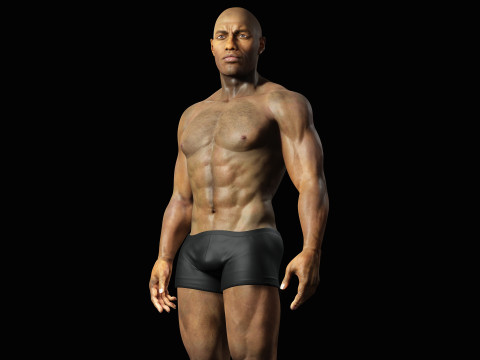 Realistic African American Man G1 3Dモデル
