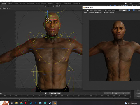 Realistic African American Man G1 3Dモデル
