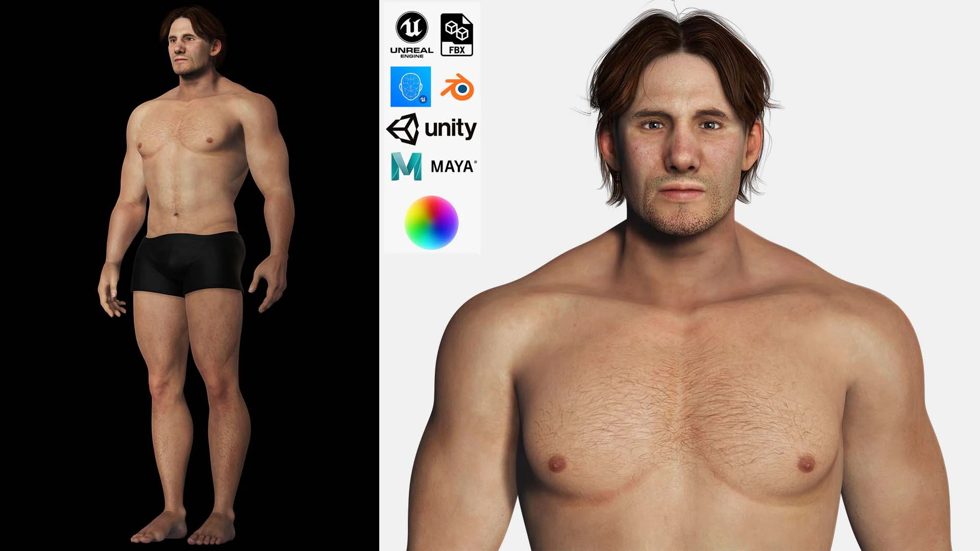 Free Male Body-low poly Free 3D Model .c4d .max .obj .3ds .fbx .stl .blend 