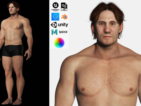 Free Male Body-low poly Free 3D Модель