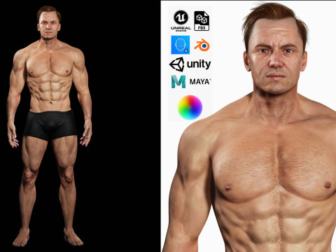 Male body G1 3D 模型