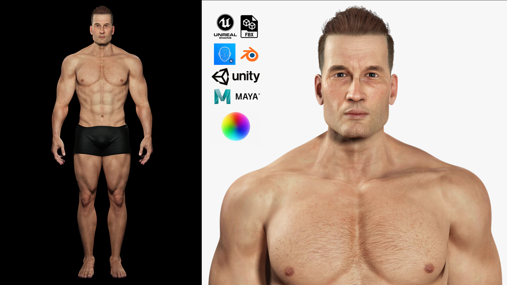 Model Basic Man G1 3D Model .c4d .max .obj .3ds .fbx .stl .blend