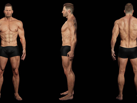 Realistic Athlete Man G1 3D 모델