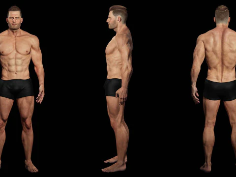 Realistic Athlete Man G1 3D Model