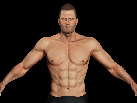 Realistic Athlete Man G1 3D Model