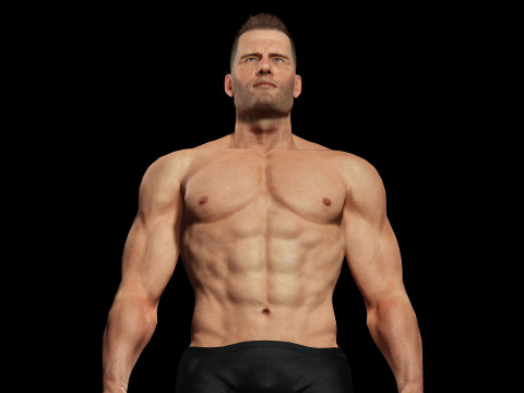 Realistic Athlete Man G1 3D 모델