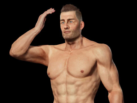 Realistic Athlete Man G1 3D Model