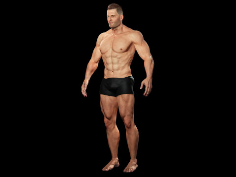 Realistic Athlete Man G1 3D 모델