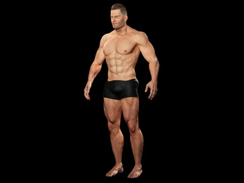 Realistic Athlete Man G1 3D Model