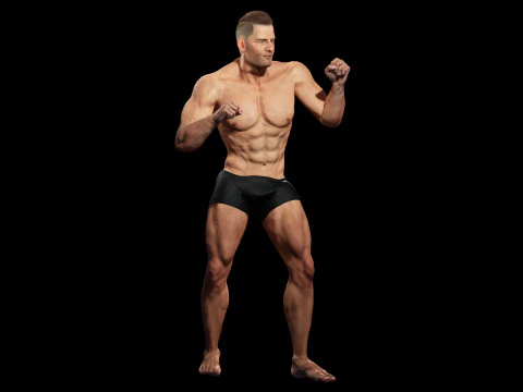 Realistic Athlete Man G1 3D Model