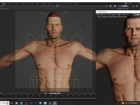 Realistic Athlete Man G1 3D 모델