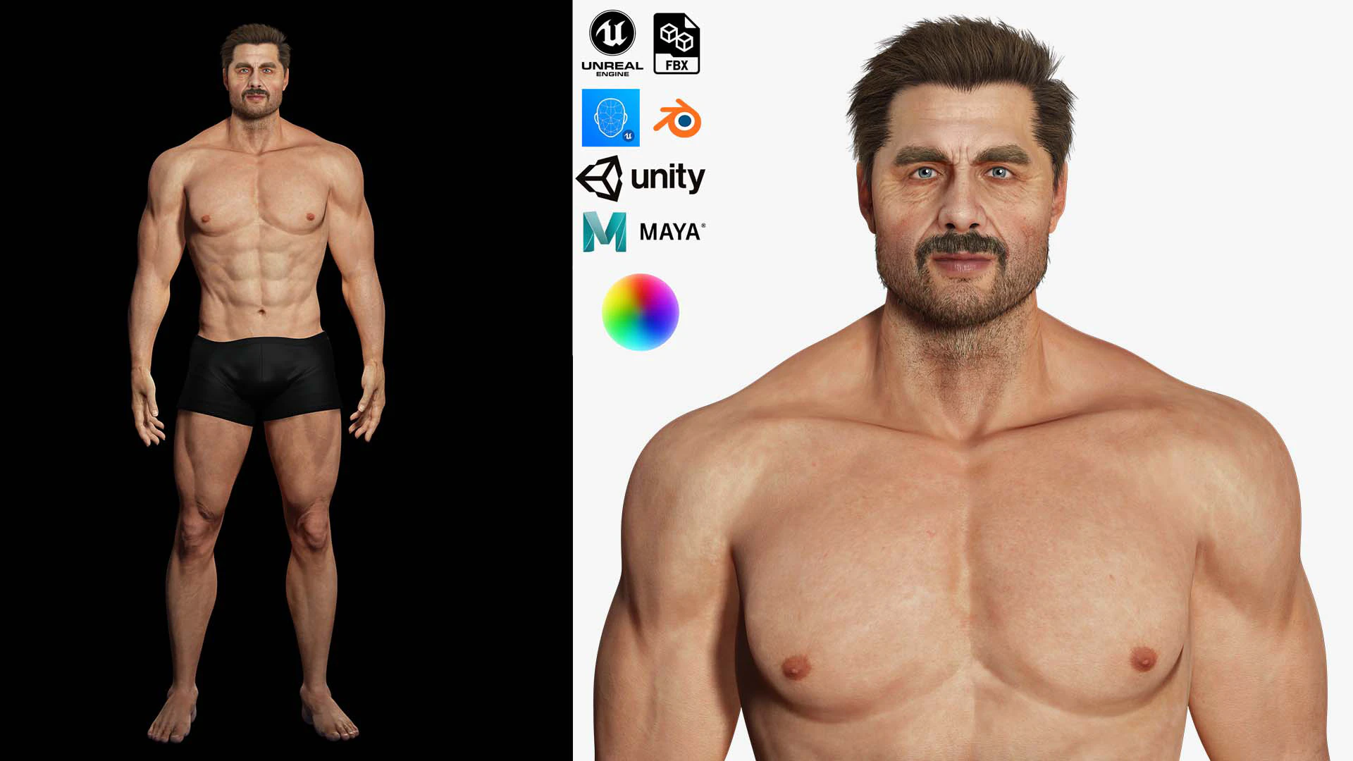 Realistic Man livelink 3D Model .c4d .max .obj .3ds .fbx .stl .blend 