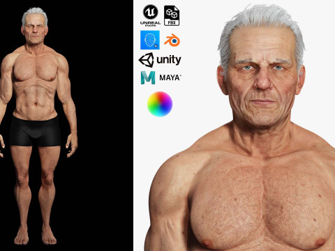 Realistic Old Man 3D 模型
