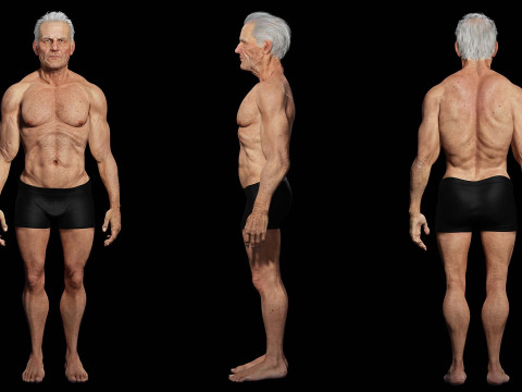 Realistic Old Man 3D मॉडल