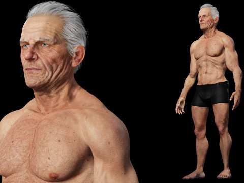 Realistic Old Man 3D मॉडल
