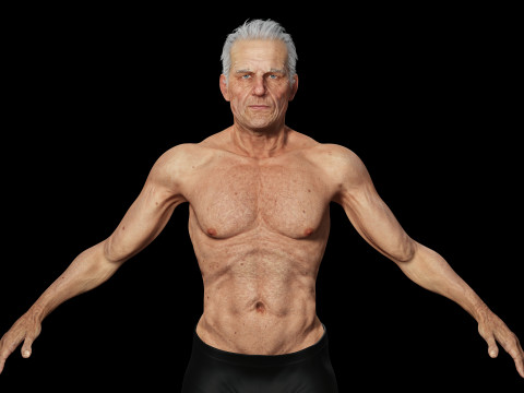 Realistic Old Man 3D मॉडल