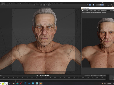 Realistic Old Man 3D मॉडल
