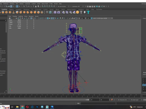 観光客と服を着た老人 3Dモデル