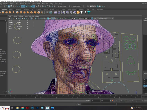 観光客と服を着た老人 3Dモデル