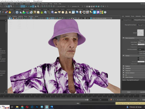 観光客と服を着た老人 3Dモデル