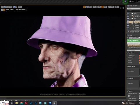 観光客と服を着た老人 3Dモデル