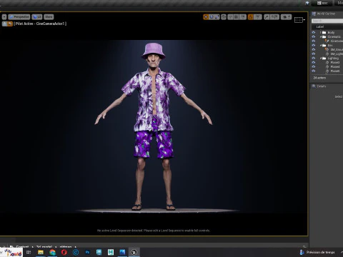 観光客と服を着た老人 3Dモデル