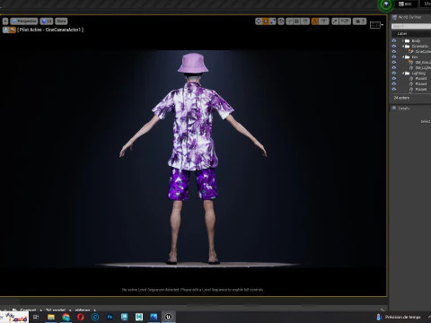 観光客と服を着た老人 3Dモデル