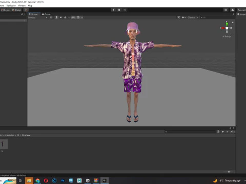 観光客と服を着た老人 3Dモデル