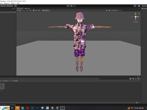 観光客と服を着た老人 3Dモデル