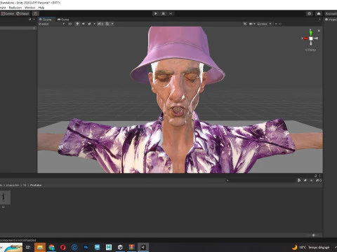 観光客と服を着た老人 3Dモデル