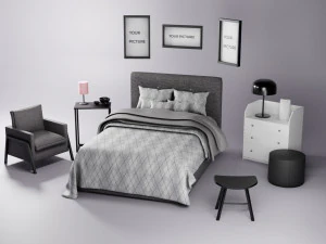 KIT Tiroir r&eacute;glable pour chambre &agrave; coucher moderne - Alex Jun Modèle 3D