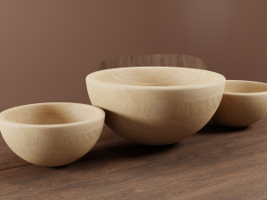 Modern Wood Table with Chairs 3D Модель