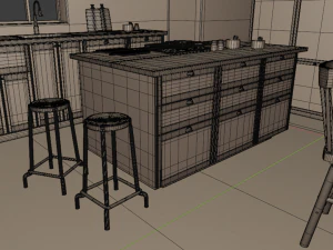 Complete Classic Style Kitchen 3D Model