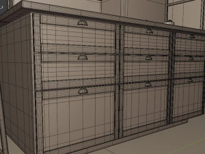 Complete Classic Style Kitchen 3D Model