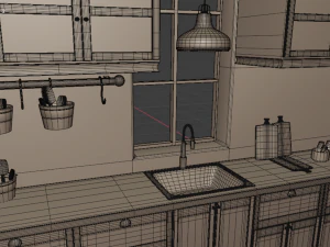 Complete Classic Style Kitchen 3D Model
