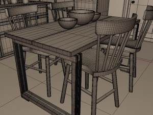 Complete Classic Style Kitchen 3D Modell