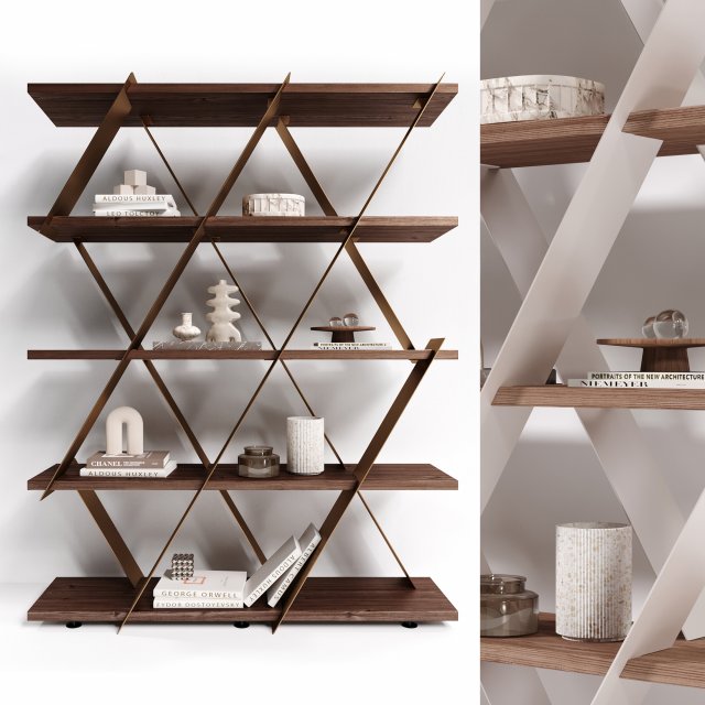 shelving unit tonin casa castle 3D Model .c4d .max .obj .3ds .fbx .stl .blend 