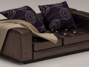 Leather sofa 3D-Modell