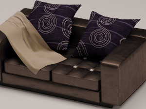 Leather sofa 3D-Modell