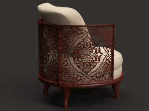 Classic oval wooden chair 3D Model