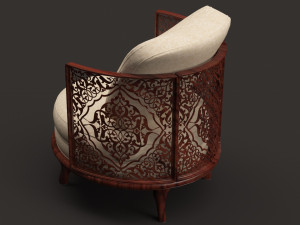 Classic oval wooden chair 3D Model