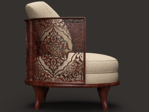 Classic oval wooden chair 3D Model