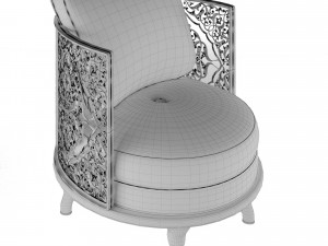 Classic oval wooden chair 3D Model