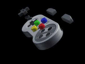 super nintendo controller Modelo 3D
