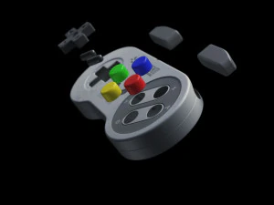 super nintendo controller 3D Model