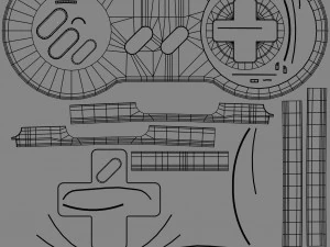 super nintendo controller 3D Model