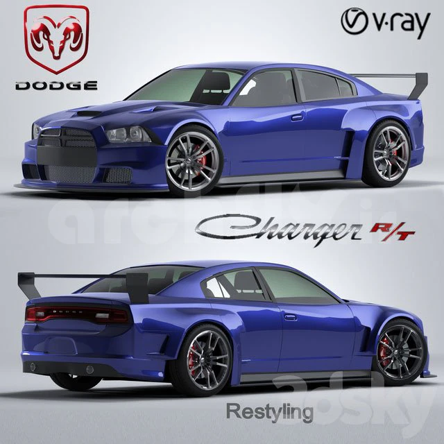 Car dodge 3D Model .c4d .max .obj .3ds .fbx .stl .blend 
