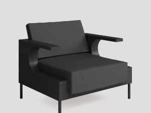 charcoal ash chair sleigh 3D Model